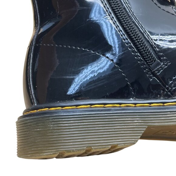 Dr. Martens Youth Black Patent Leather With Side Zipper Lace-Up Boots Size 5 US - Picture 9 of 14